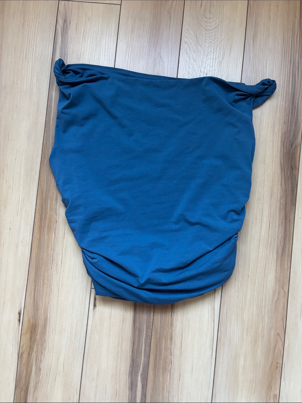 Abercrombie & Fitch Deep Teal Women’s Off Shoulder Top With Scrunched Sides